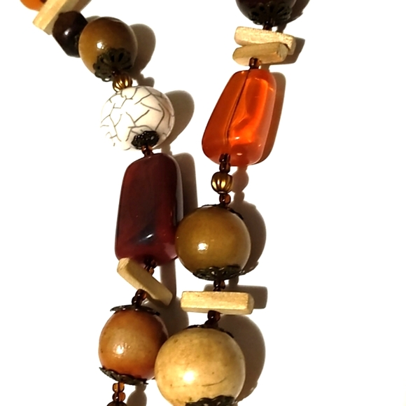 CHICO'S MULTISTONE MULTICOLORED LONG STATEMENT 36-40" NECKLACE - Picture 5 of 10